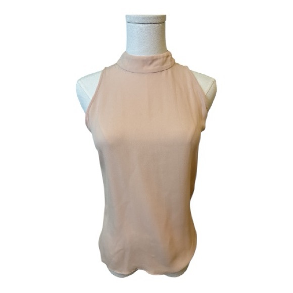 Theory Light Pink Silk Shell with Bow - Picture 1 of 4